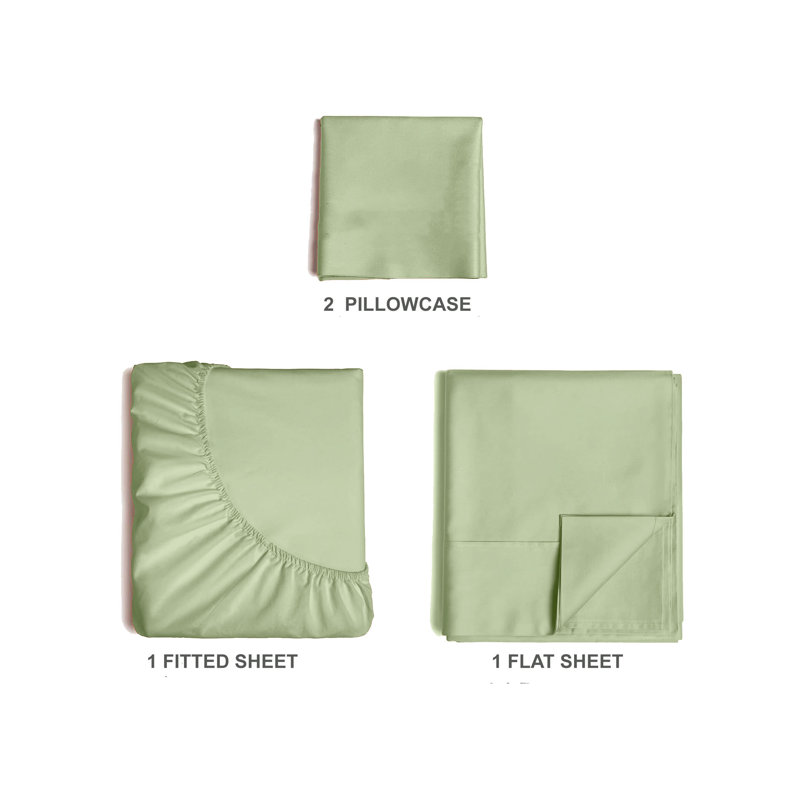  Ensemble de draps en rayonne de bambou 4 pièces Premium Luxury, Ensemble de draps pour taille de lit simple TG ave