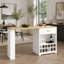 Table de comptoir extensible avec roues, table de bar avec prise de courant intégrée, tiroirs double face (chaises non incluses)-1857844080