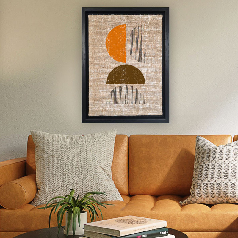 Peinture décorative sur toile, Orange/brun, H 26 po x l 18,1 po, Noir