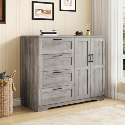 Armoire penderie H 43,3 po avec 4 tiroirs et 2 portes, tringle suspendue