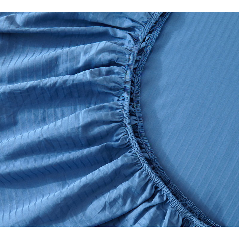 Ensemble de draps 100% coton 600 fils 600 fils jacquard, Grand, Blue