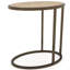 Table d'appoint compacte avec base en métal et plateau en bois, fonctionnalité polyvalente, profondeur de 13,74 po, largeur de 21,69 po, hauteur de 23,04 po, table de bout en métal / bois de 10,82 lb, conception, base, 14 22 23,5 po