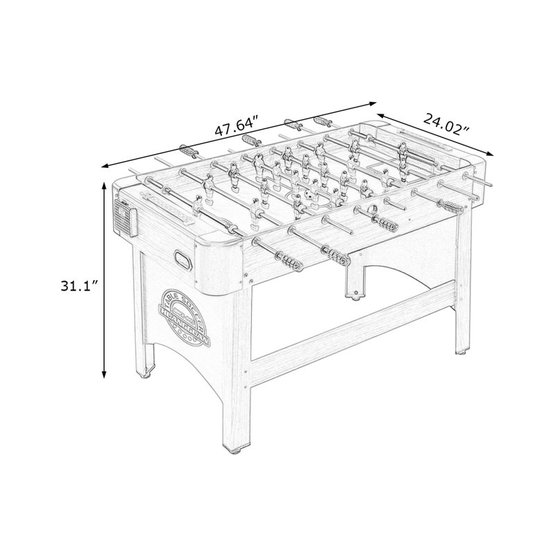 Tables de soccer vert / brun / noir en bois manufacturé + acier inoxydable