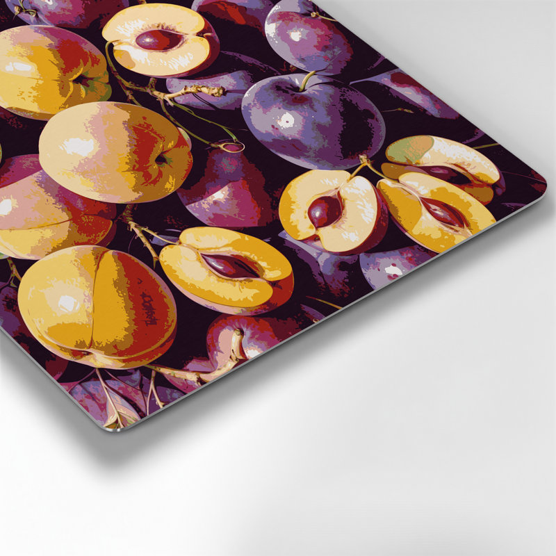 Art mural en métal «Fruit Plumcot» brun, H 12 po x l 12 po