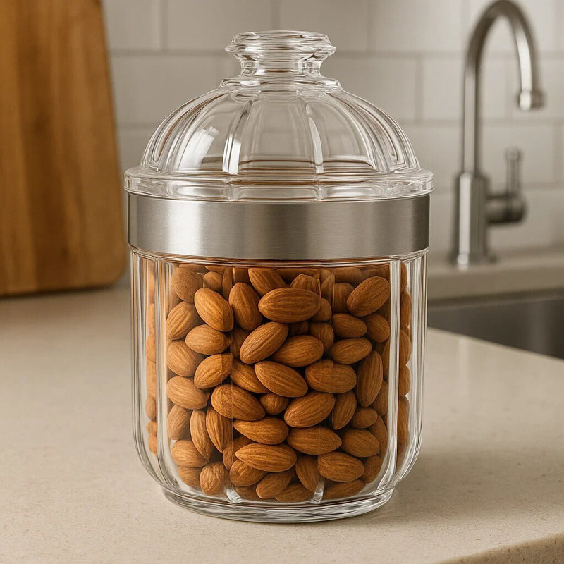 Jar, Silver, 15cm H x 10cm W x 10cm D