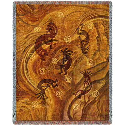 Pure Country Weavers Kokopelli The Ancient Ones Blanket - Southwest Art - Gift Tapestry Throw Woven from Cotton - Made in The USA (72x54)