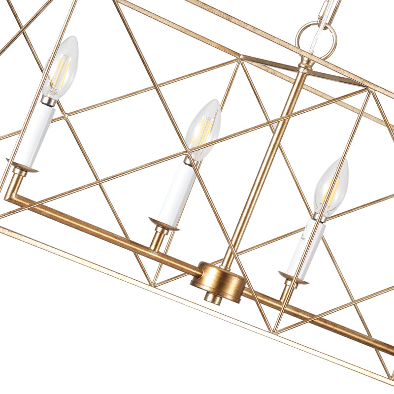 6-lamp gold adjustable iron pendant light