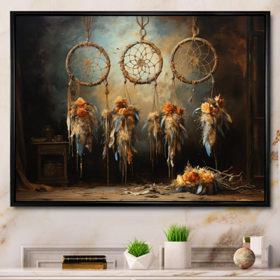 Beige Dream Catcher Rustic Charm I - Dreamcatcher Wall Art For Living Room