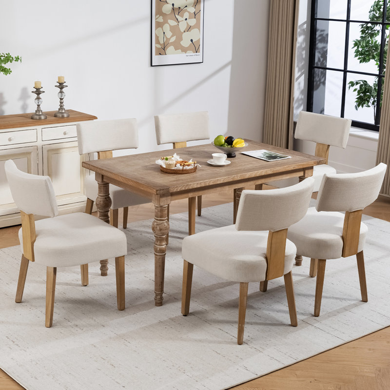 Chaise rembourrée en tissu de bois massif et chaise d'appoint sans accoudoirs