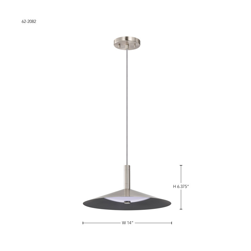 Vicente - LED Pendant - 3K/4K/5K CCT Selectable, Brushed Nickel, 151.13" H x 14" W x 14" D