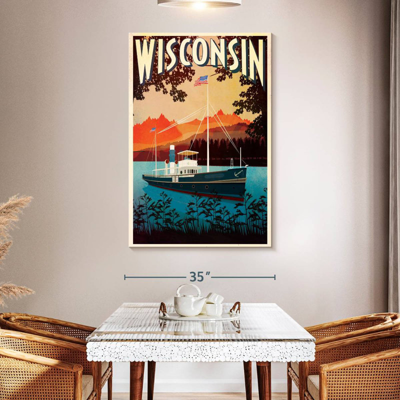 Wisconsin, affiche, H 51 po x l 34 po