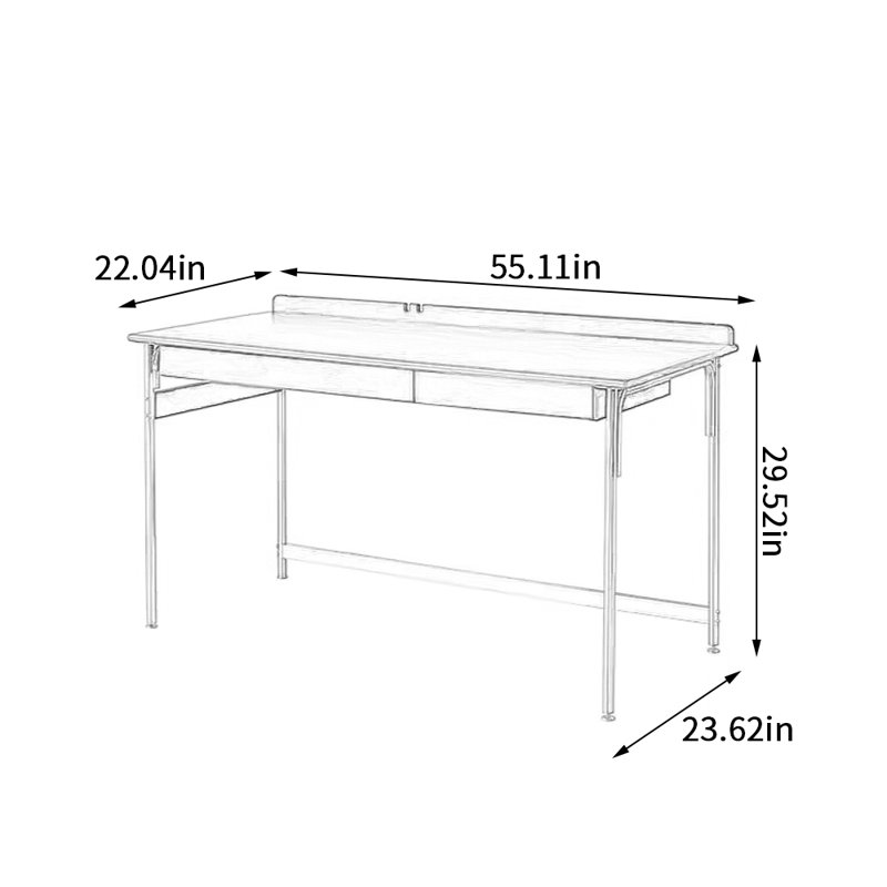 Table d'ordinateur pour bureau, H 29,52 po x l 55,11 po x P 23,62 po