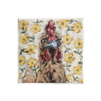 " Farmhouse Chicken Yellow Flower Pattern " by Sara G. Designs