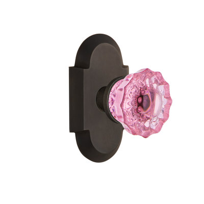 Plaque Cottage avec bouton de porte rose cristal