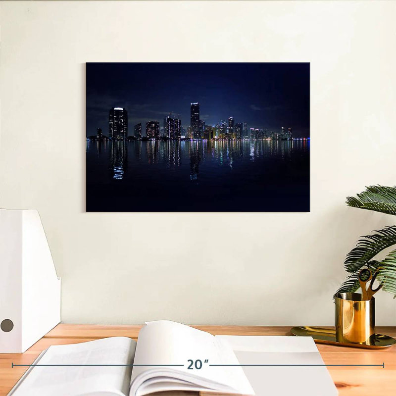 Lumières du paysage urbain de Miami, H 8 po x l 12 po