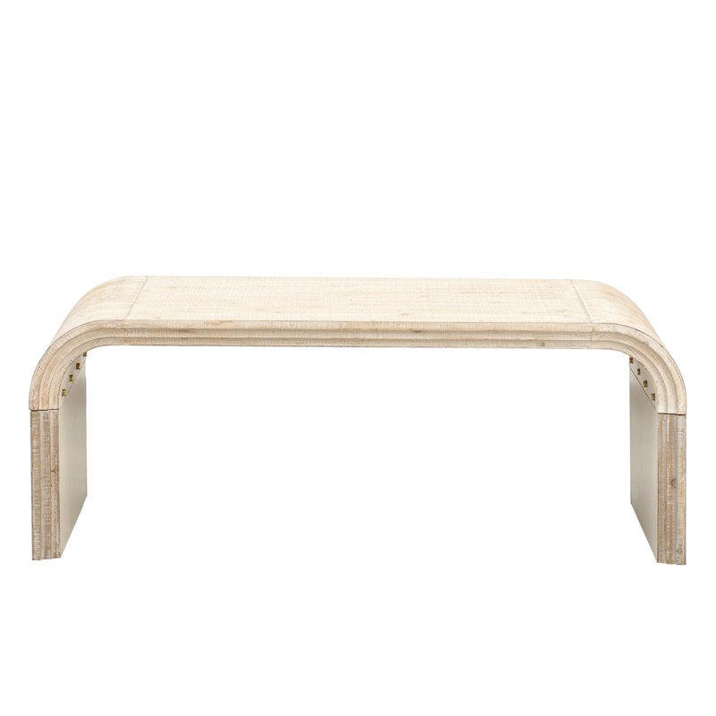 Table basse minimaliste avec un design Art déco incurvé pour le salon ou la salle à manger, Blanc