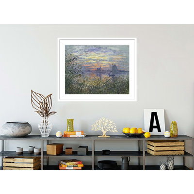 «Marine View with a Sunset» par Claude Monet, impression giclée sur cadre