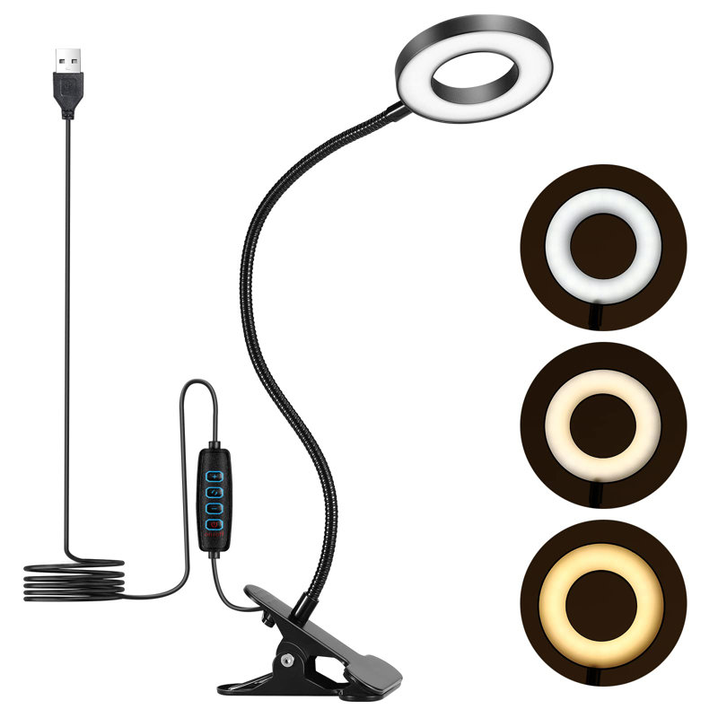 Cadrian Clip On Lamp, Grey