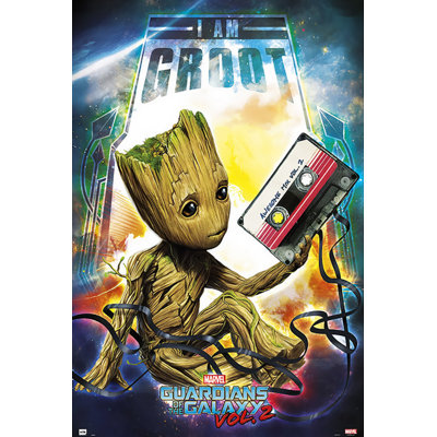  Officiellement sous licence Gardiens de la Galaxie - Groot, affiche d'art - 24 x 36 po - reproduction décorative - papier affiche - prêt à encadrer