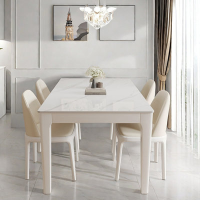Simple modern rectangle dining table set