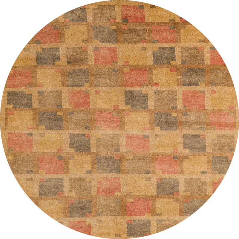 Viking Geometric Indoor Rug, Round 6'