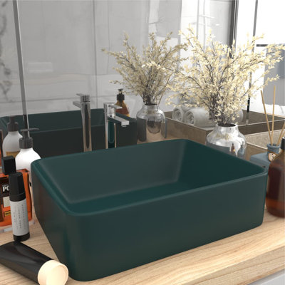 vidaXL Luxury Wash Basin Matt 16.1x11.8x4.7" Ceramic