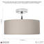 Grey Linen Semi Flush Ceiling Light with Chrome Base and White Diffuser By 17 Stories-800992871