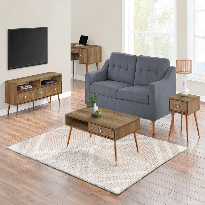 Table basse rectangulaire en noyer de 44 po L 44 po