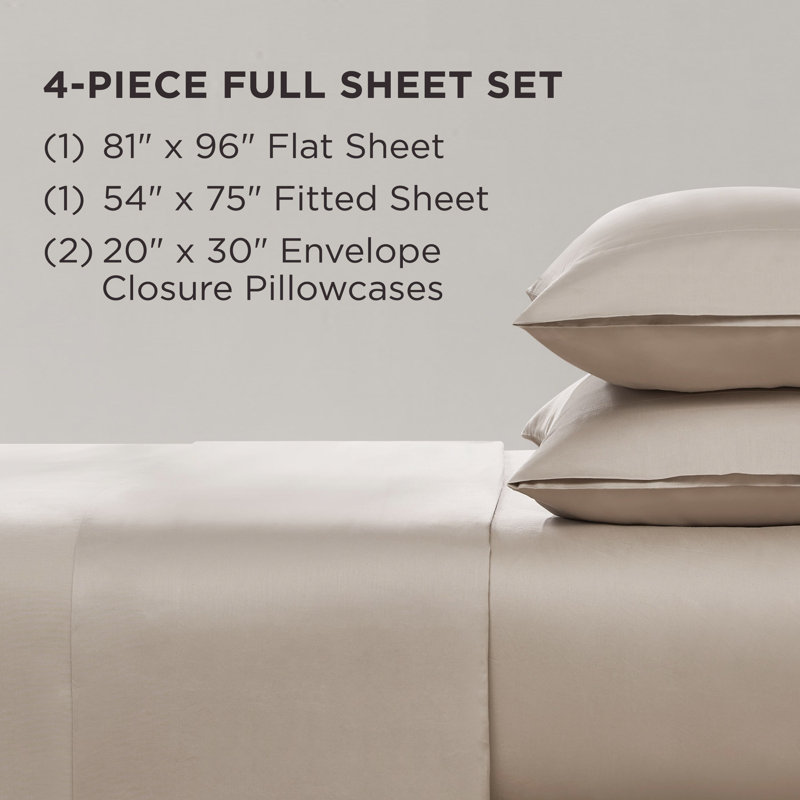 The Sheet Lab Cloud Embrace Sheet Sets, Full Sheet Set with 2 Pillowcases, Brown