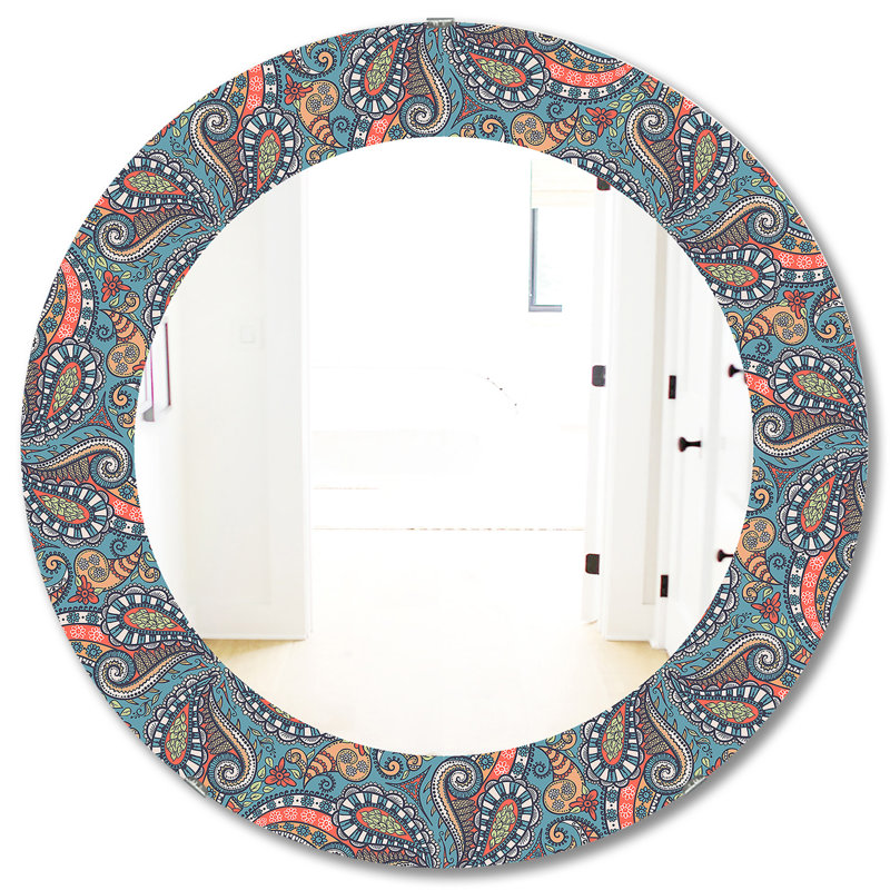 Paisley 14 - Miroir bohémien et éclectique, H 31,5 po x l po