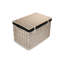Fleur De Lis Wicker Storage Hamper Basket with Lining-1900351356