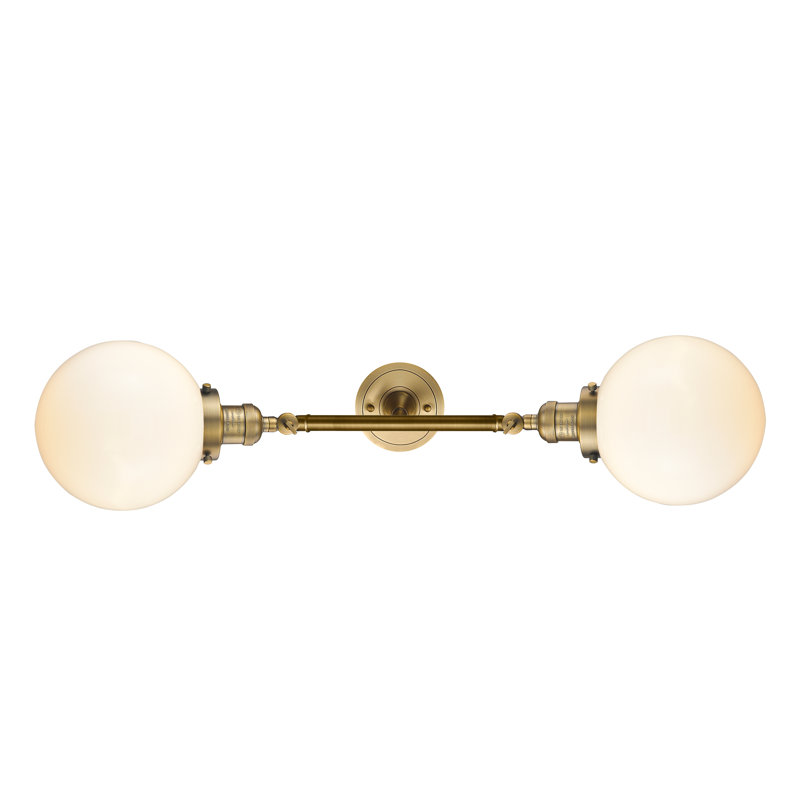 Clementina 2 - Light Dimmable Vanity Light, Brushed Brass, Matte White Cased, Bulb Not Included