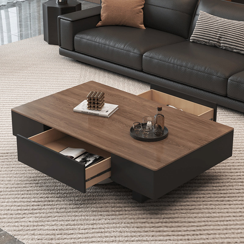 Table basse Modern, H 16,5 po x L 47,2 po x l 23,6 po, Noir