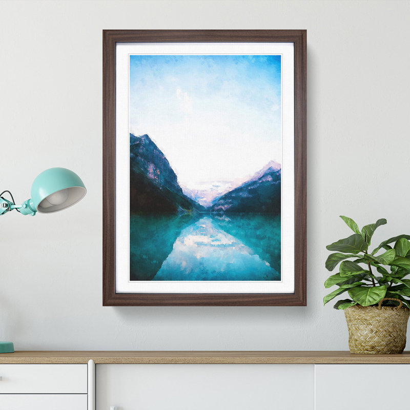 Lake Louise in Canada - Picture Frame Graphic Art Print, 33cm H x 24cm W x 2cm D, Walnut Framed