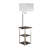 58" Tall" Dru" Square Side Table Floor Lamp with Charging and USB Port, Silver