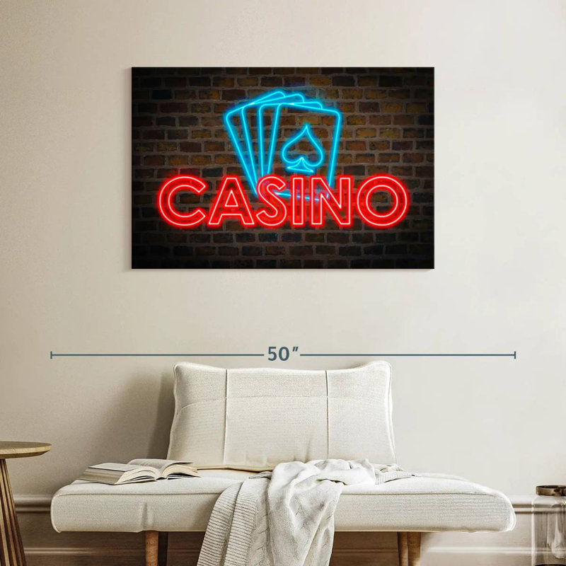 Cartes de casino néons, H 26 po x l 39 po