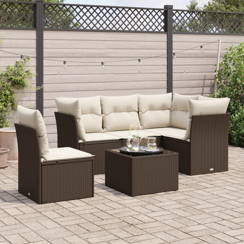 Grand canapé modulaire en rotin PE Vidaxl