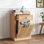 Armoire à poubelle inclinable avec tiroirs 10 gallons en chêne naturel Tilt Out