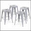 Ensemble de 4 tabourets de bar de 24 po à hauteur de comptoir, tabourets de bar en métal sans dossier, empilables, détachables et faciles à assembler-619615294-619615295-619615435