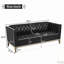 Canapé Chesterfield en cuir PU avec capitonnage à boutons-868633442