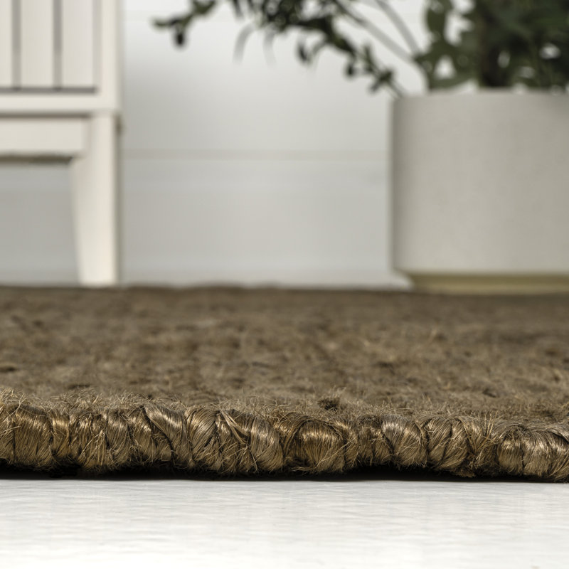 Tapis brun en jute tissé Griffin, Tapis de couloir 2 pi x 8 pi