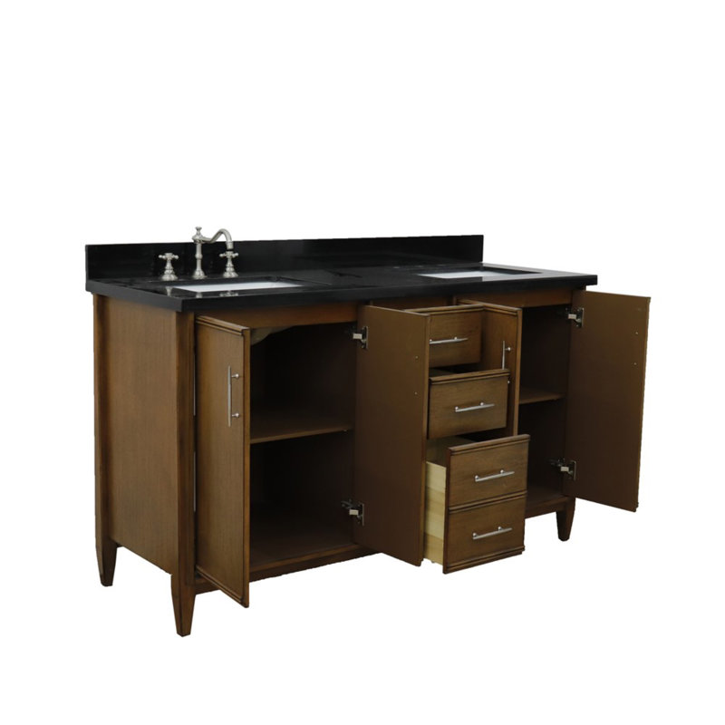 Ensemble de meuble-lavabo double 61 po Harrel, Noir