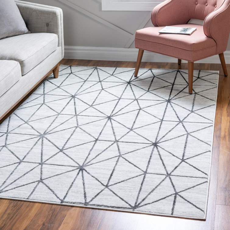 Tapis géométrique ivoire / gris Nuangola