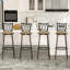 Ensemble de 4 tabourets de bar pivotants avec assise et dossier rembourrés, tabouret de comptoir moderne avec pieds en acier amovibles à hauteur réglable pour îlot de cuisine et bar pour la maison-2112830604