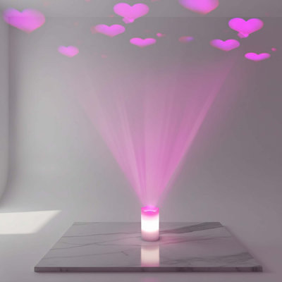 Bougies à DEL avec projection de cœur rose, à piles, télécommande et minuterie, décoration de la Saint-Valentin