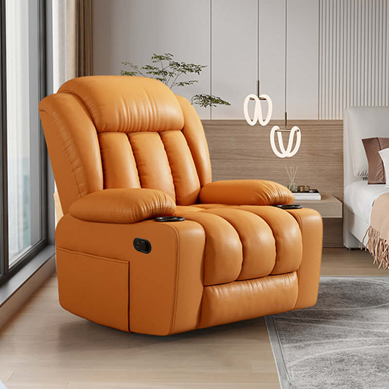 Fauteuil inclinable de salon avec porte-gobelet, Orange