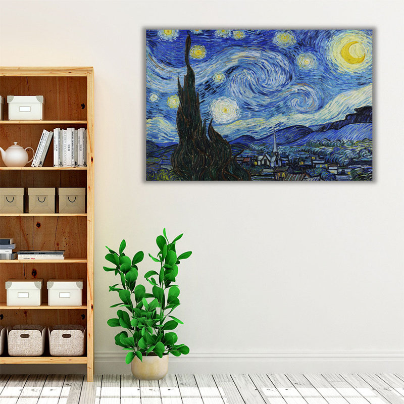 La nuit étoilée, 1889 - reproduction d'art sur toile, H 40 po x l 60 po