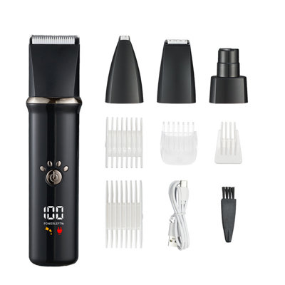 Dog Grooming Kit, Dog Scissors for Thick Curly Coats, Professional Cordless Rechargeable Low-Noise Pet Hair Clippers & Paw Trimmers for Dogs, Cats, Pet Face and Ear Grooming