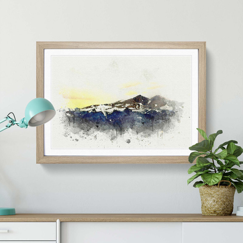Rocky Mountains in Colorado in Abstract - Picture Frame Graphic Art Print, Oak, 35cm H x 50cm W x 2cm D