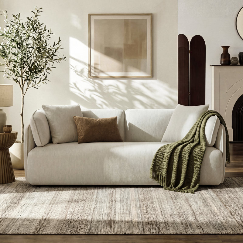 Canapé Chung Modern l 86 po avec coussins, Beige